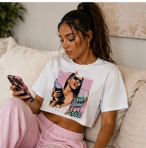 THE GOOD LIFE GRAPHIC CROP TOP