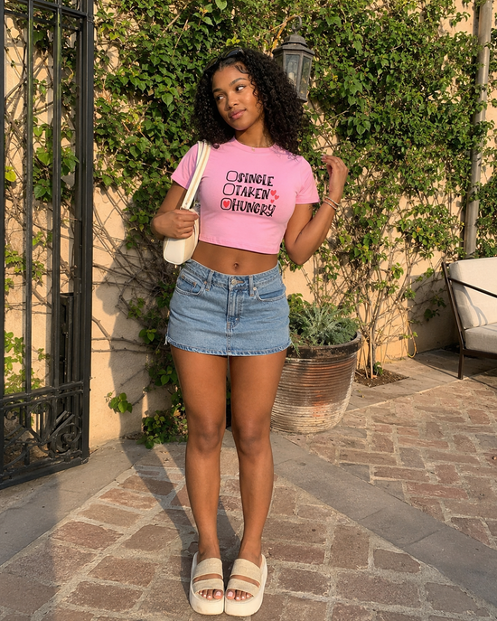HUNGRY GRAPHIC CROP TOP