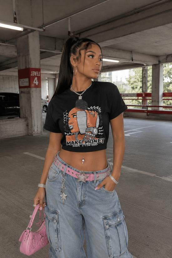 MAKE MONEY NOT FRIENDS CROP TOP